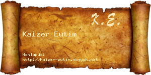 Kaizer Eutim névjegykártya